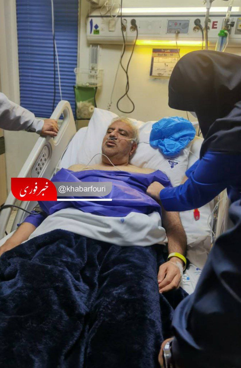 وزیر نفت رئیسی بر وری تخت بیمارستان + عکس