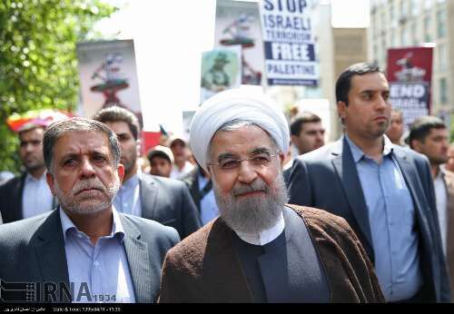 روحانی در راهپیمایی روز قدس/تصاویر