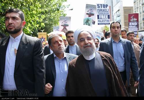 روحانی در راهپیمایی روز قدس/تصاویر