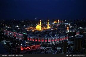 غروب و شب اربعین حسینی در کربلا