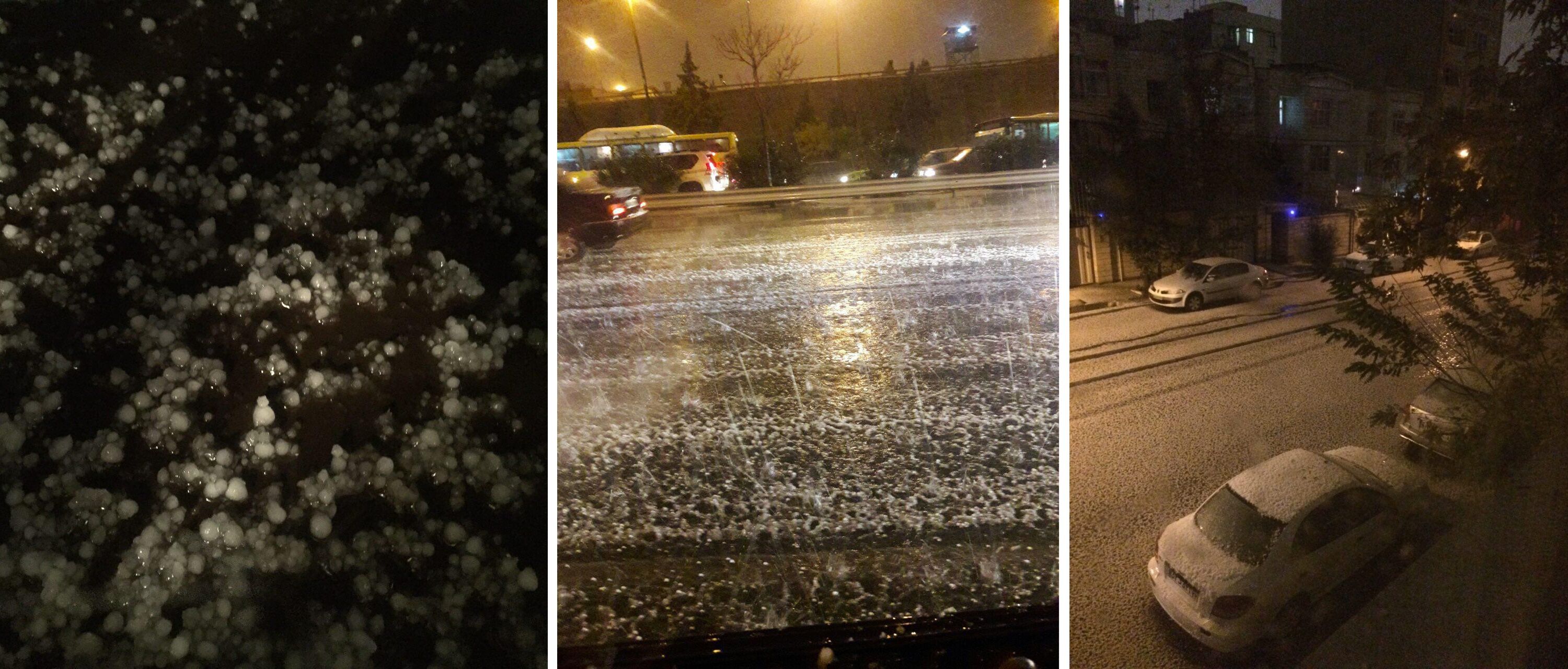 تصاویر | بارش تگرگ در تهران