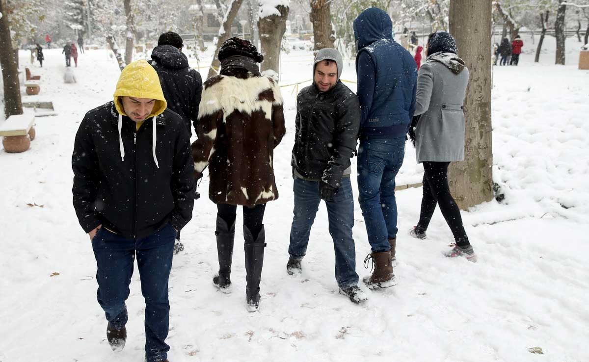 تصاویر برف بازی تهرانی‌ها در پارک قیطریه