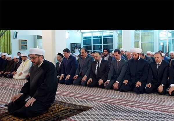 بشار اسد در نماز عیدفطر /عکس