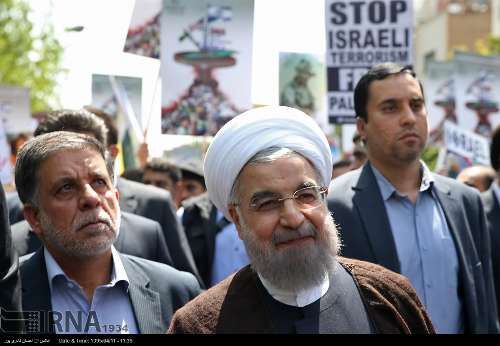 روحانی در راهپیمایی روز قدس/تصاویر