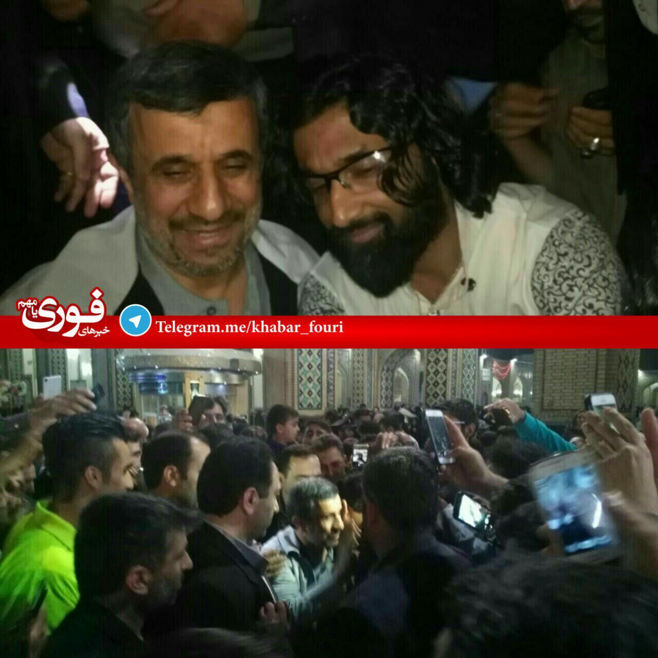 حضور احمدی نژاد در حرم رضوی/عکس