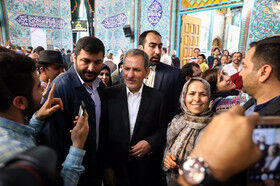 تصاویر حضور جهانگیری پای صندوق رای