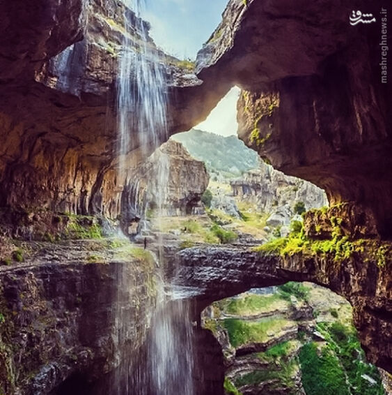 تصاویر آبشاری شگفت‌انگیز در لبنان
