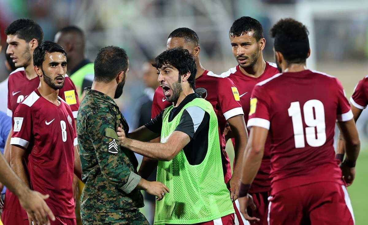درگیری دیدار ایران قطر/تصاویر